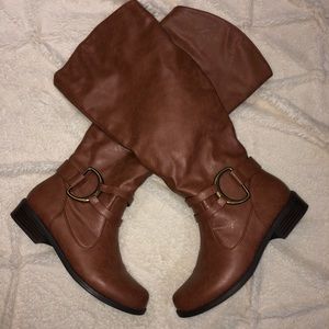 Vegan Leather Wide Calf Boots